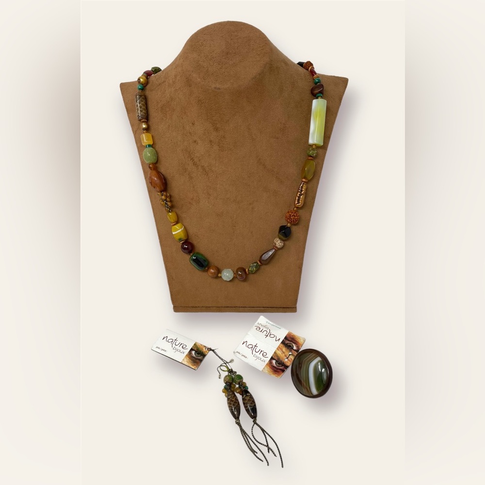 NATURE bijoux Long Necklace, Earring & Ring Set (3 Pieces Set) - Picture 3 of 8